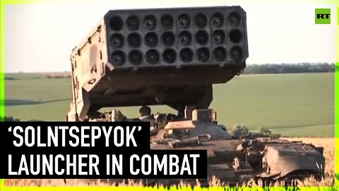 TOS-1A launcher fires thermobaric warheads amid Ukraine conflict