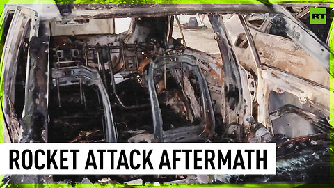 Burnt vehicles, damaged building | Hamas fires rockets at Ashdod
