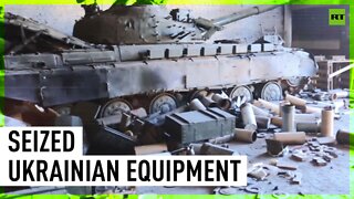 Captured Ukrainian ammo and military tech in Kiev region