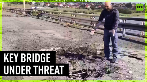 Exclusive: RT reports from bridge bombed by Ukraine with HIMARS