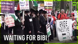 Protesters await Netanyahu outside Capitol