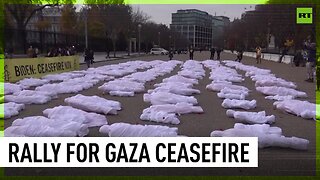 Effigies of dead bodies laid out in front of White House in US