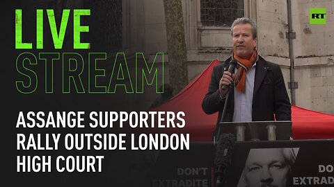 Julian Assange Supporters rally outside London High Court