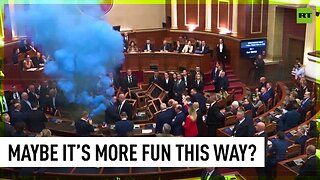 Flares and makeshift barricades: Albanian lawmakers vote on new budget