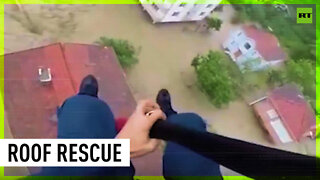 Rescuers save stranded locals in flood-struck Turkish village