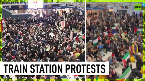 Pro-Palestinian protesters inundate London station during rush hour
