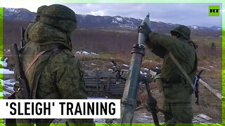Mobilized troops train with mortars