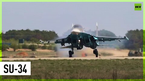 Russian Su-34 jets conduct combat and patrol missions