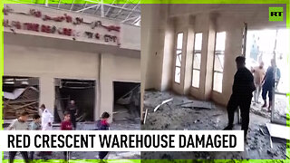 Israeli airstrike damages Palestinian Red Crescent warehouse in Gaza