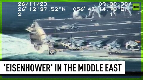 US Aircraft Carrier Eisenhower crosses Strait of Hormuz | IRGC video