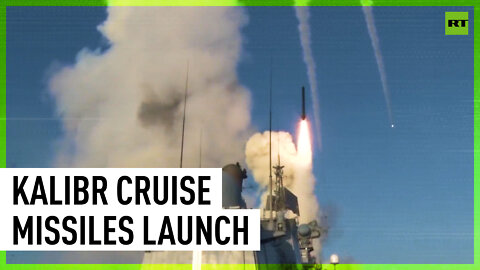 Black Sea Fleet frigate crew launches four Kalibr cruise missiles