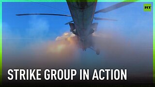 Russian helicopters strike group on combat mission