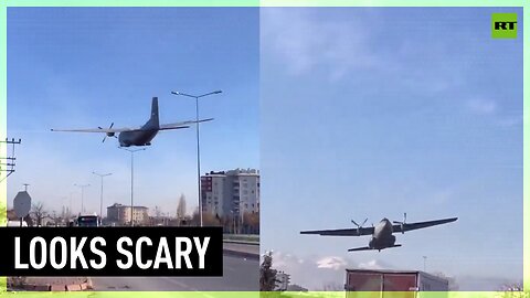 Turkish C-160 plane makes emergency landing during training flight
