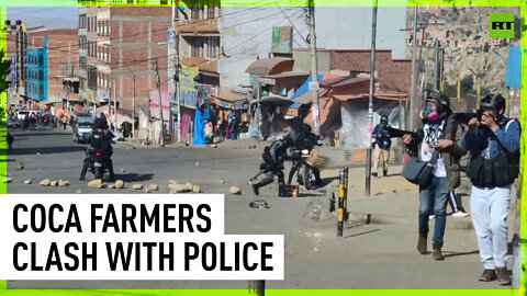 Coca farmers clash with police in Bolivia in protest against new markets
