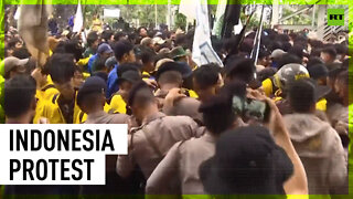 Students protest against fuel price hikes in Indonesia