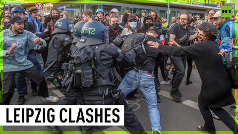 Unauthorized far-left protest results in clashes in Leipzig, Germany