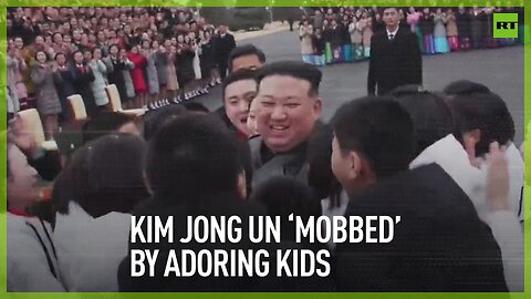 Kim Jong Un ‘mobbed’ by adoring kids