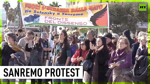 Italians protest against Zelensky’s appearance at Sanremo festival