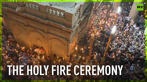 Eastern Orthodox worshippers in Jerusalem gather for Holy Fire ceremony
