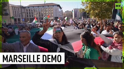 Crowds march in Marseille in solidarity with Gaza