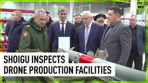 Russian defense minister inspects drone production at military plant