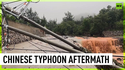 Video and drone footage shows aftermath of Typhoon Doksuri