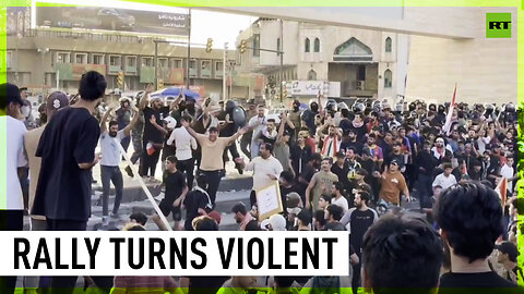 Violence breaks out during rally in Baghdad