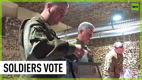 Soldiers in Donetsk take part in early voting for Russian presidential election