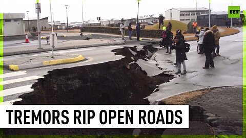 Cracks in roads emit steam, buildings damaged in evacuated Iceland town