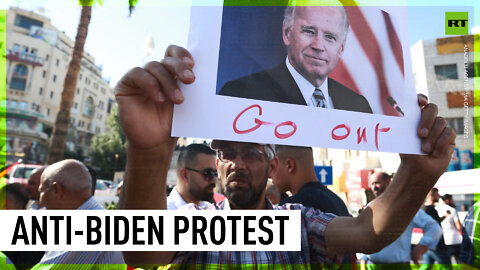 ‘Biden go home!’ Protesters rally against US president’s trip to West Bank