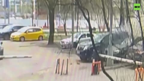 Moment of Moscow car blast captured on CCTV