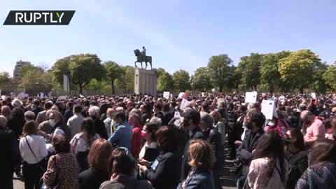 Thousands rally in Paris demanding trial for killer of Jewish woman Sarah Halimi