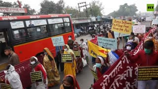 Indians rally on anniversary of Bhopal gas leak tragedy that claimed THOUSANDS of lives