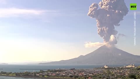 Japan’s Sakurajima volcano sends ash plumes into Kagoshima’s skies