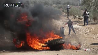 Slingshots vs Tear gas | Israeli forces clash with anti-settlement protesters in West Bank