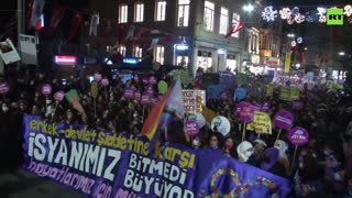 TEAR GAS deployed on women rallying against violence in Istanbul