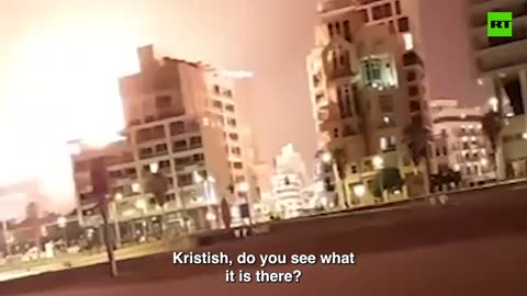 Drone strike on Tel Aviv captured on camera