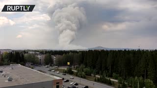 Timelapse of massive fire in Sverdlovsk Region of Russia