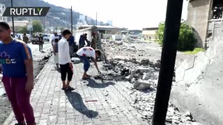 Aftermath of car bombing in Aden