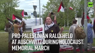 Pro-Palestinian rally held at Auschwitz during Holocaust memorial march