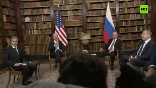 Journalists getting a bit too noisy at Putin-Biden summit