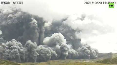 Japan's Mt Aso volcano erupts spewing cloud of ash