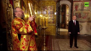 Putin attends service at Blagoveshchensky (Annunciation) Cathedral