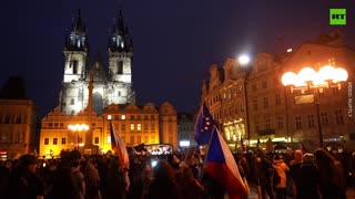Prague FLOODED with protesters denouncing government COVID policies