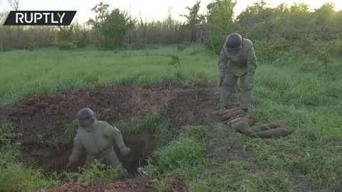 Russian sappers blow up a WWII ammunition cache in the Rostov region