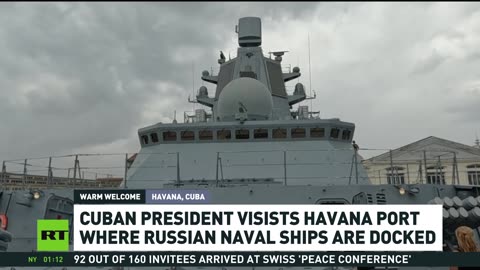 Cuban president visits Havana port where Russian ships are docked
