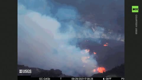 Timelapse of Kilauea volcano erupting in Hawaiian national park