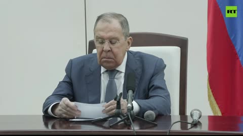 Lavrov talks to media during his visit to Cuba