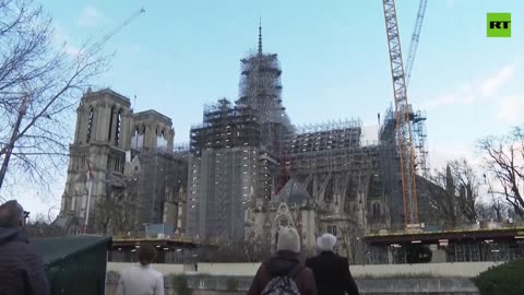 Scaffolding removed from the apex of Notre Dame Cathedral in Paris