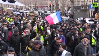 Paris Streets Filled With Yellow Vests Protesting Vaccine Pass